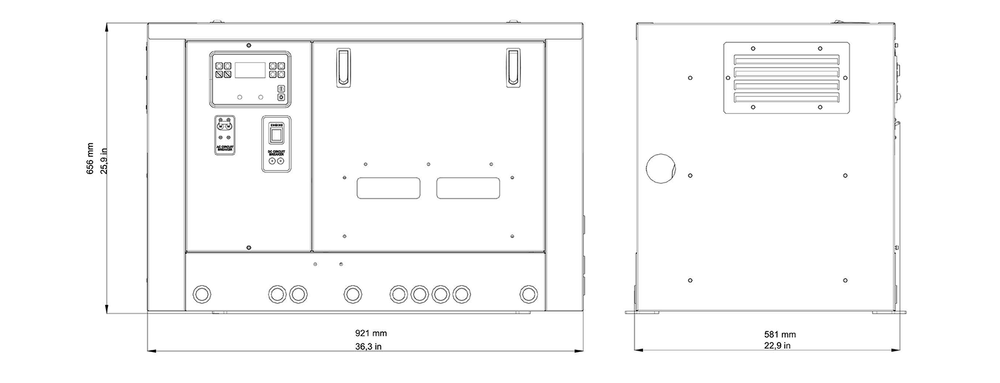 MASE GENERATORS - MARINER 906 S - 9 KW - 60Hz - 1800 RPM mariner-906-s - DIMENSIONS